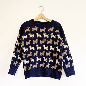 VINTAGE Scottish terrier knit crewneck sweater